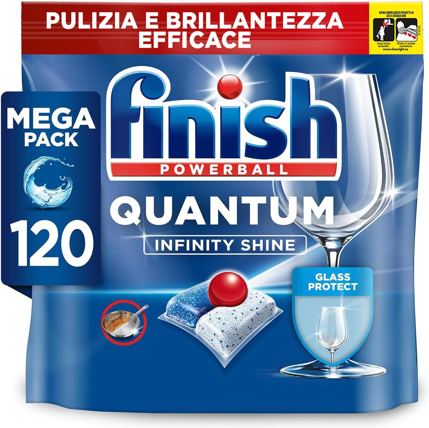 Finish Quantum Infinity Shine Dishwasher Tablets, 120 Dishwasher Capsules, Dishwasher Cleaners for Effective Cleaning and Shine