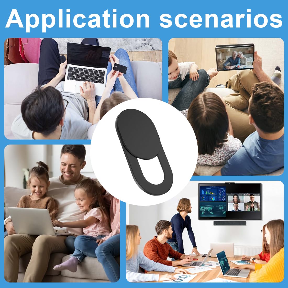 Copri Webcam Per Privacy - 12 Pezzi Nero Per Laptop, Tablet E Telefono - Foto 3