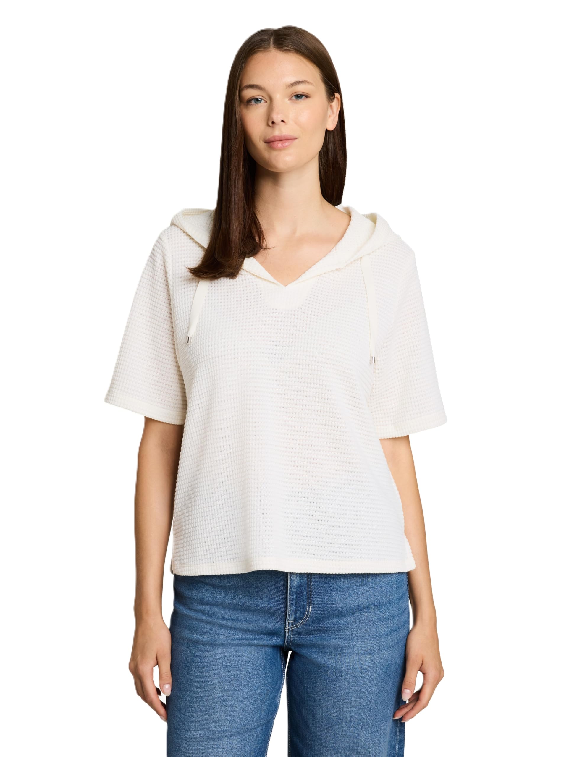 Tom Tailor Damen 1052163 Loose Fit Jacquard Hoodie Sweatshirt