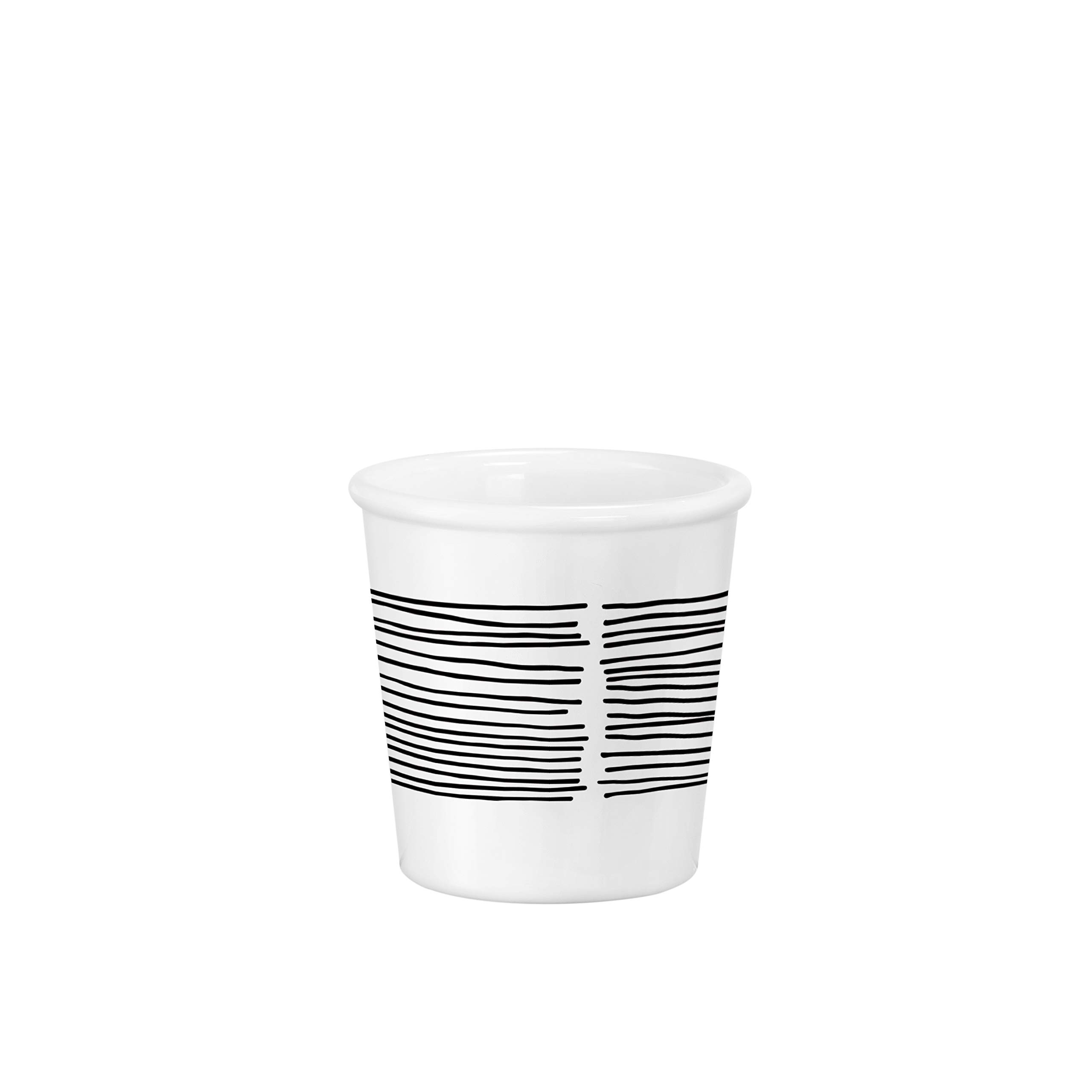Bormioli Rocco 400898MTX121951 - Tazze da caffeino in vetro opale (senza maniglia) con design linee, 12 pezzi, trasparente