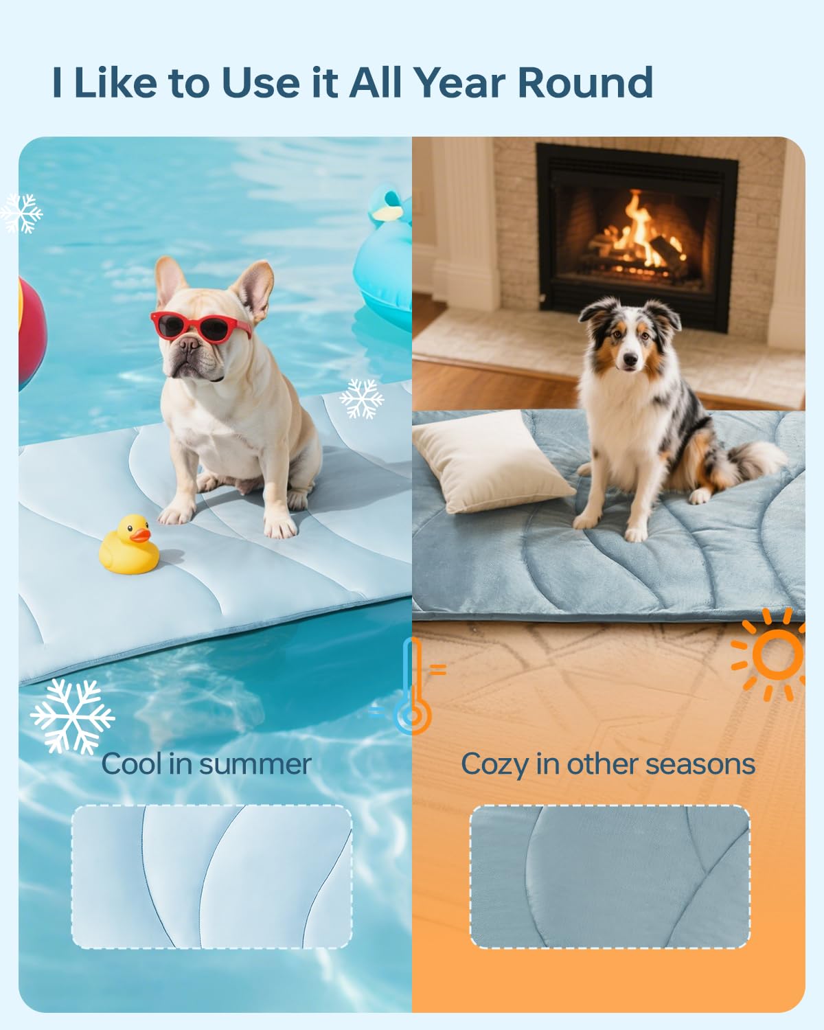 BABTGREAT Tapis rafraîchissant pour chien – Tapis rafraîchissant réversible pour chiens de taille XL, lavable et non toxique – Tapis rafraîchissant d'été 2.0 pour cage, niche, canapé, sol, extérieur