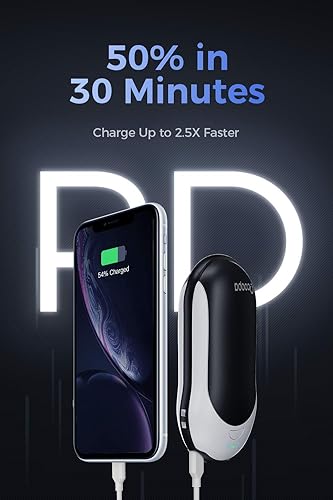 Miniatura 7 de OCOOPA Calentadores de manos de carga rápida recargables, calentador de manos eléctrico de 10000 mAh, cargador de energía PD, calor duradero de 15