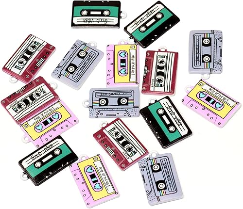 Honbay 16 dijes de mĂşsica de aleaciĂłn, divertidos dijes de cinta de casete, colgantes retro para aretes, pulseras, collares, joyerĂa (4 colores) Honbay 16 dijes de mĂşsica de aleaciĂłn, divertidos dijes de cinta de casete, colgantes retro para aretes, pulseras, collares, joyerĂa (4 colores)