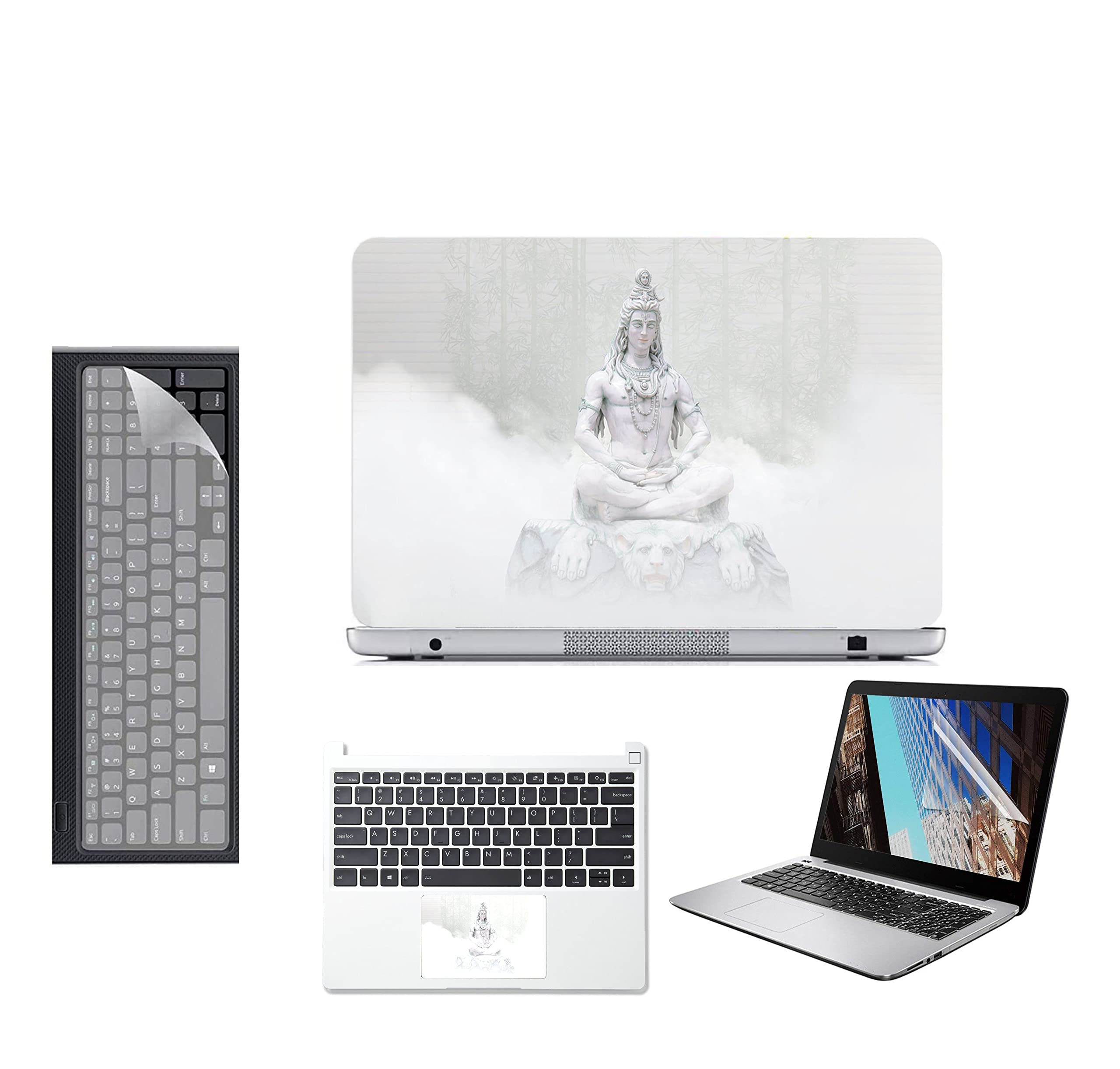 Ecomaholics4 in 1 Laptop Accessories combo - Laptop screen protector screenguard, Laptop skin, touchpad protector, Silicon keyboard cover - Laptop compete protection Kit - D68