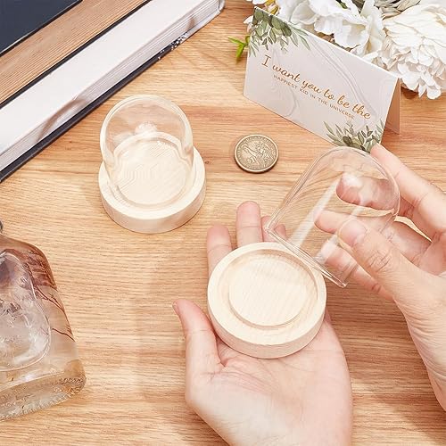 Miniatura 10 de NBEADS 10 mini cúpula de cristal, 0.98 pulgadas de diámetro, exhibición redonda de vidrio, cúpula de campana, tarro colgante de cristal con base de