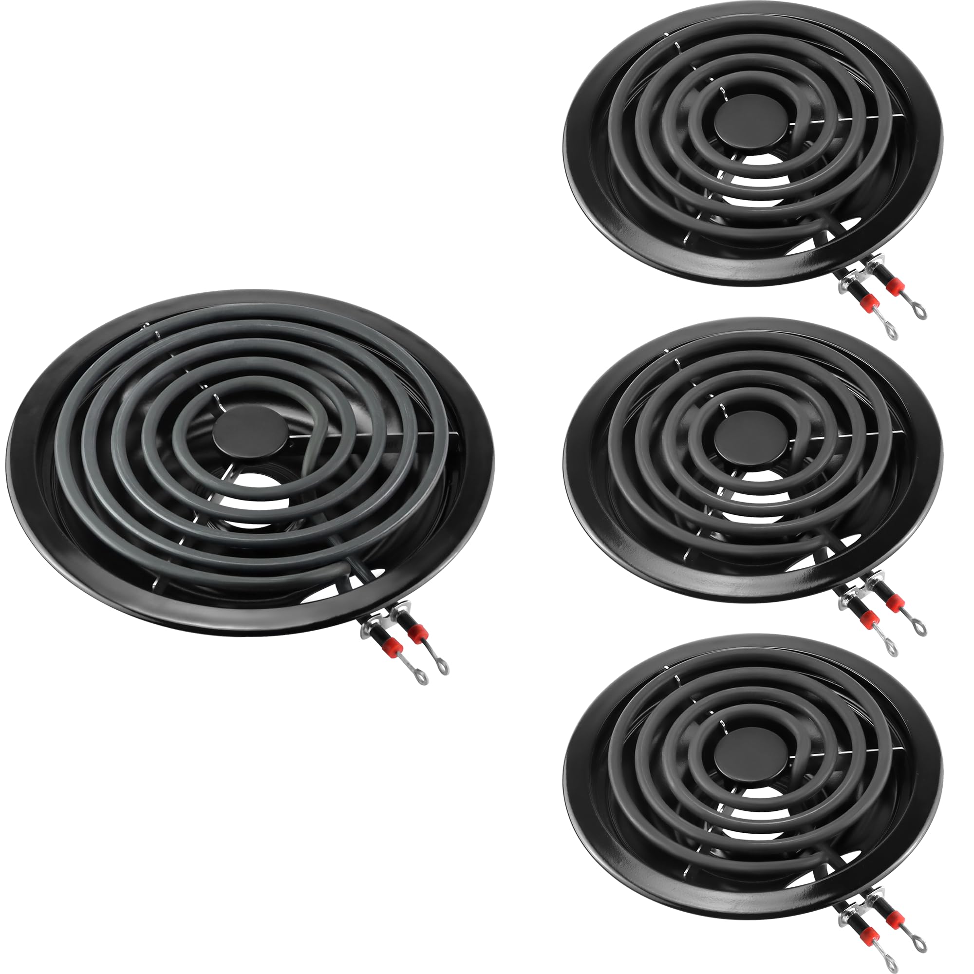 Burner Drip Pan Bowls 318067041(6")318067051(8")+Electric Stove Burner Replacement MP15YA(6") MP21YA(8") Compatible for Frigi-daire Ken-more Range Stove by MIFLUS,Replace 5304430149 5304430150