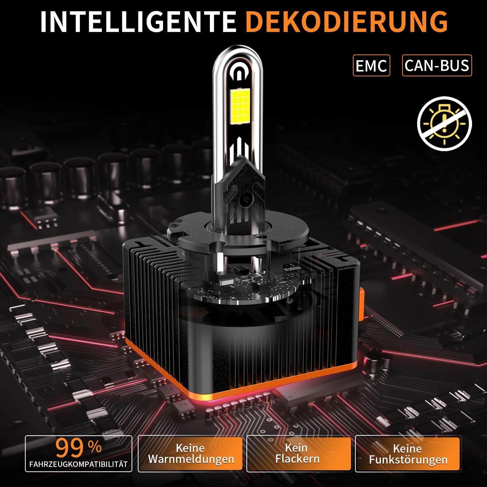 D3S Xenon Brenner – Extra Hell 6000K Weiß mit KI-Chip & Zulassung – 12V 60W Bixenon D3S Scheinwerfer Ersatzlampe