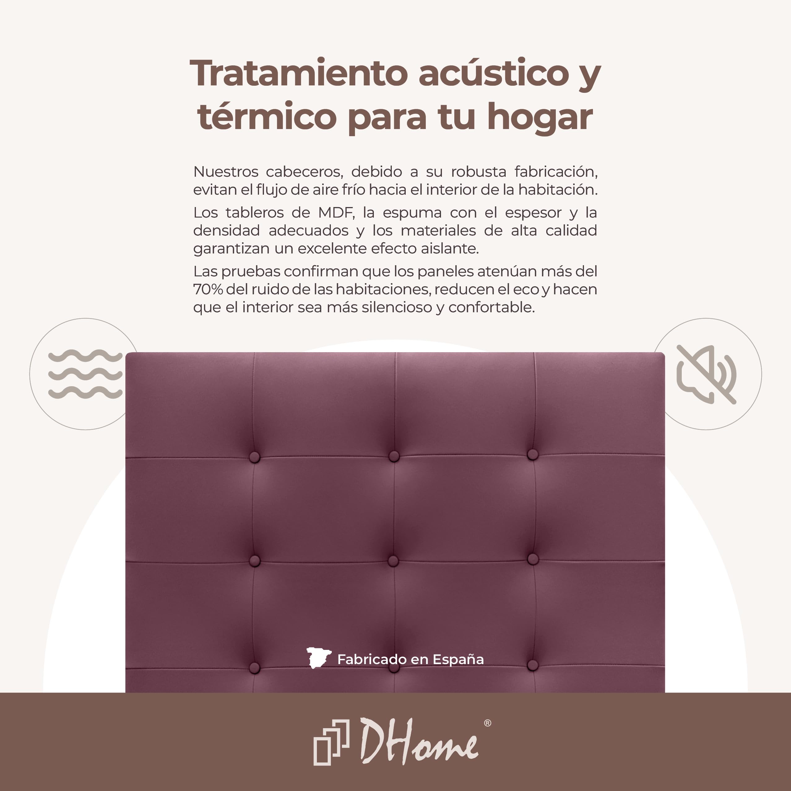 DHOME Cabecero Tapizado Capitoné Suelo 2 hileras Amplio de Polipiel para Cama Matrimonio Cabezal Dormitorio (Vino Tinto, 220cm Dual)