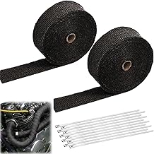 Insulating Thermal Tape, 2 Pieces Fiber Thermal Insulating Tape, Motorcycle Thermal Bandage, Thermal Bandage for Exhaust Muffler, Fiber Motorcycle Thermal Bandage, for Motorcycle and Car Exhaust Pipe