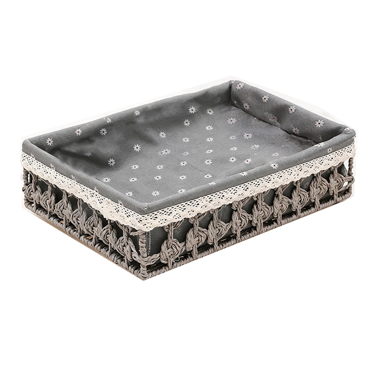 Storage Basket with Washable Liner, Durable Iron Frame Organizer