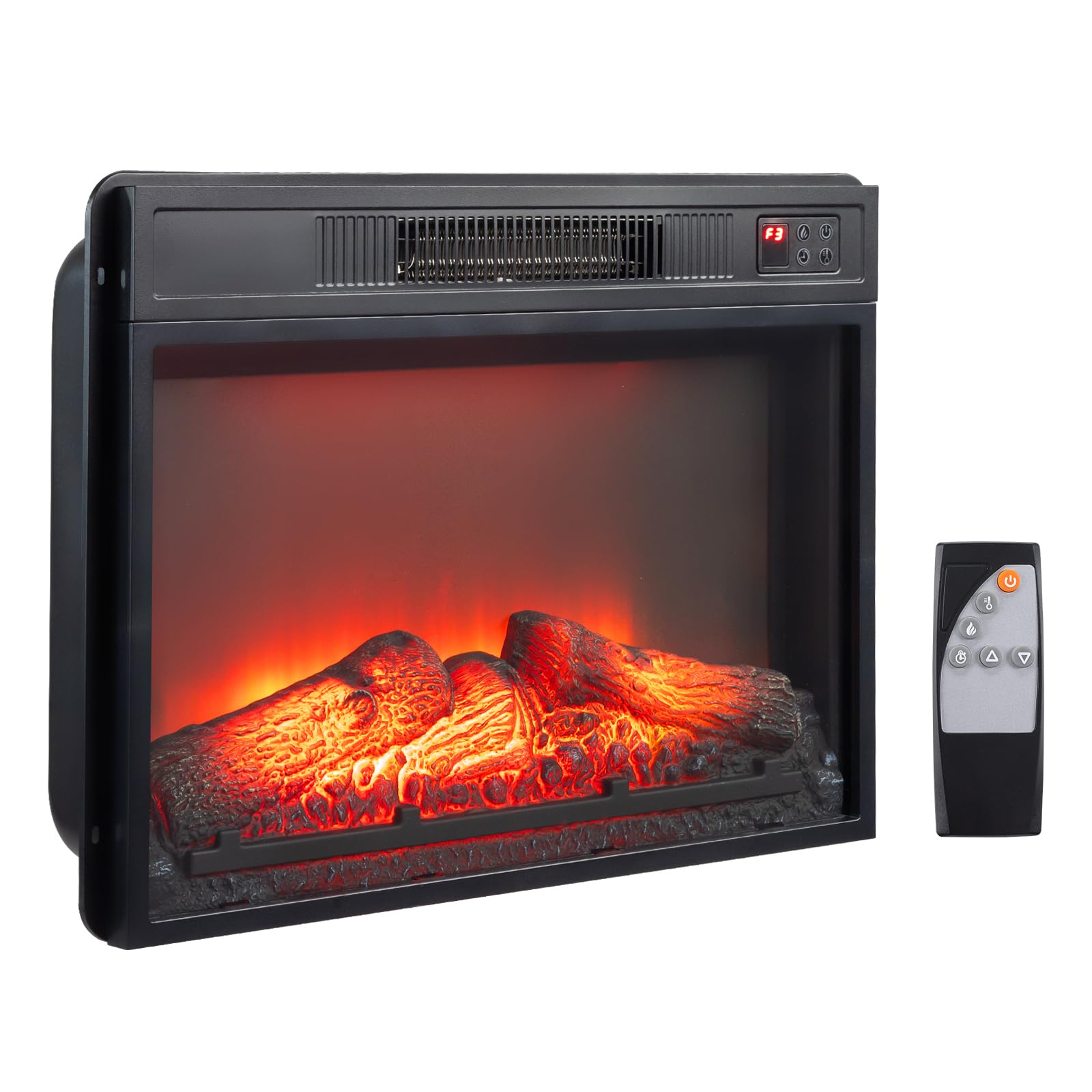 24" Electric Fireplace Insert – Recessed, Wall-Mounted & Freestanding Heater with 6 Flame Colors, Remote Control, Adjustable Timer & Brightness, Safe & Quiet Operation