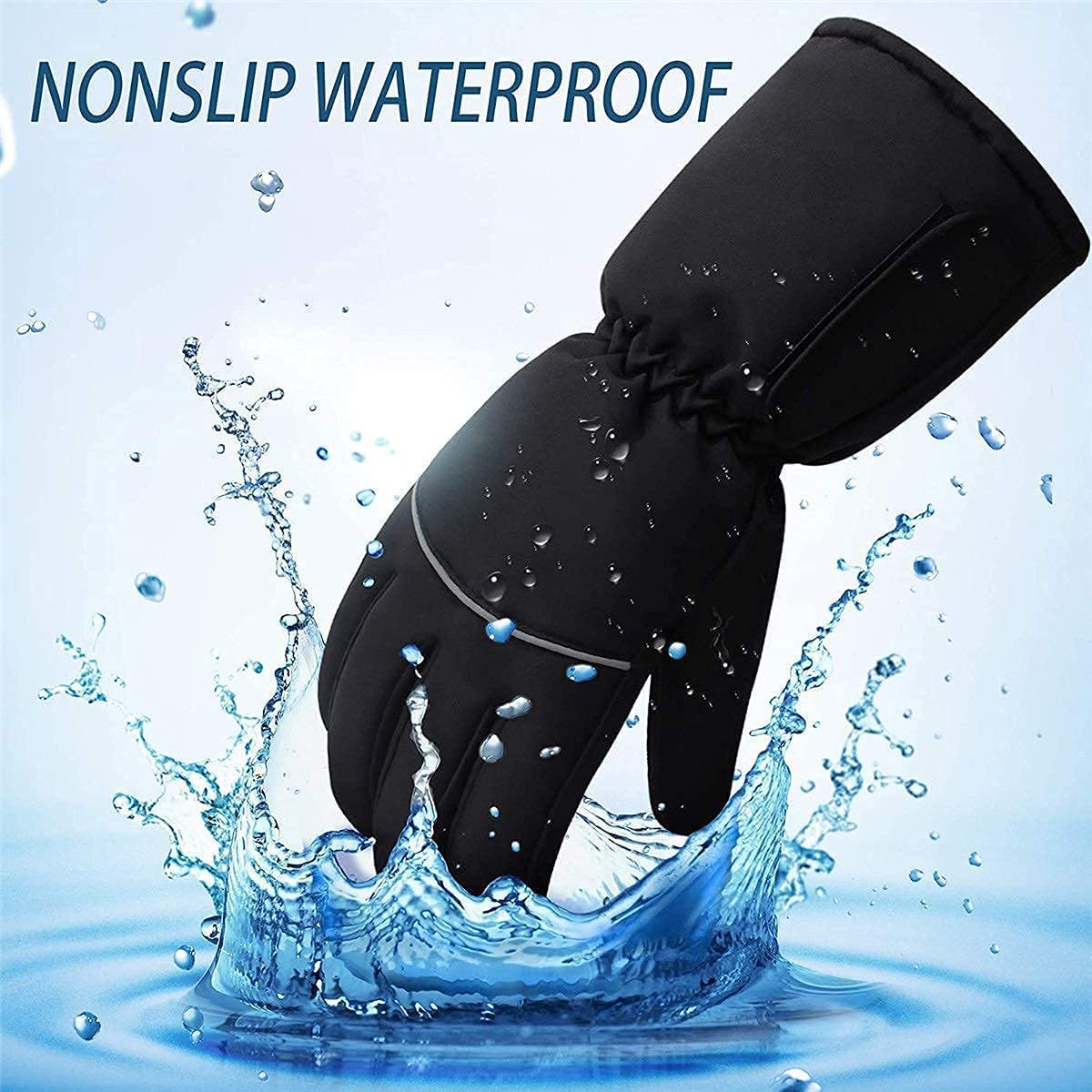 Guantes térmicos Guantes de Invierno para Hombres y Mujeres, 3 Niveles de Calentamiento Pantalla táctil Guantes térmicos Impermeables para Esquiar Snowboard Pesca