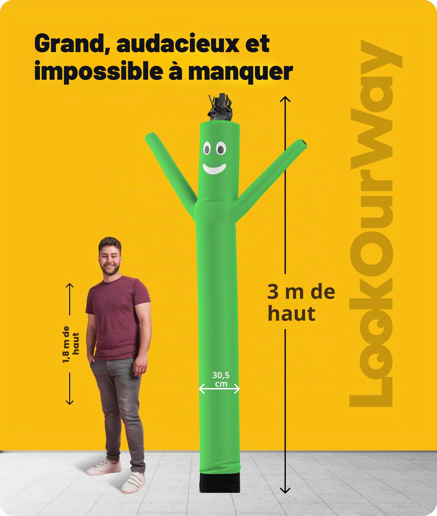 LookOurWay Air Dancers Tube Gonflable pour Homme, 3 m, souffleur Non Inclus