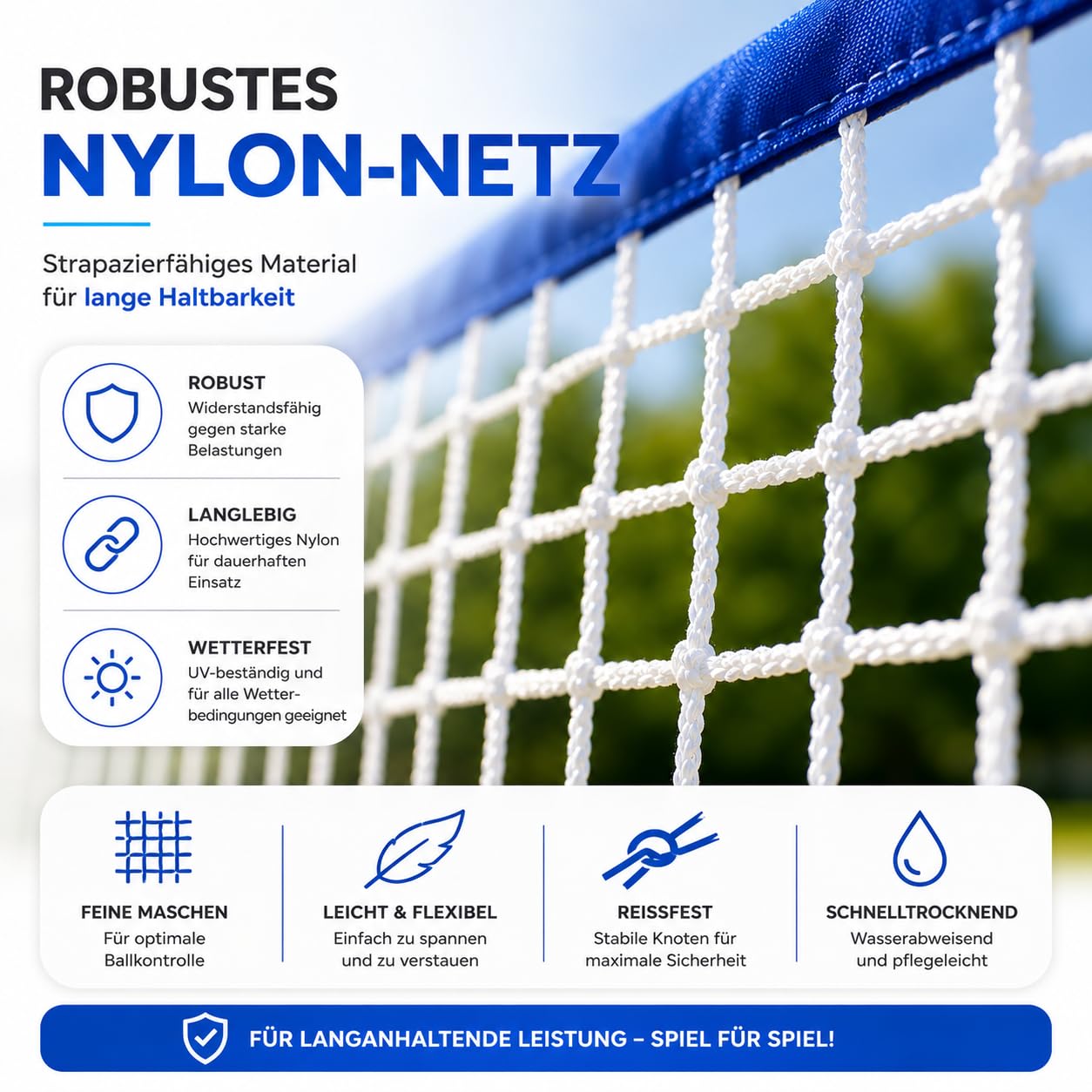 Filet de badminton de 3,1 m - Support réglable en hauteur de 107/105/150 cm et sac de transport - Filet en nylon pliable - Facile à monter et à démonter - Filet de sport idéal pour le tennis, le