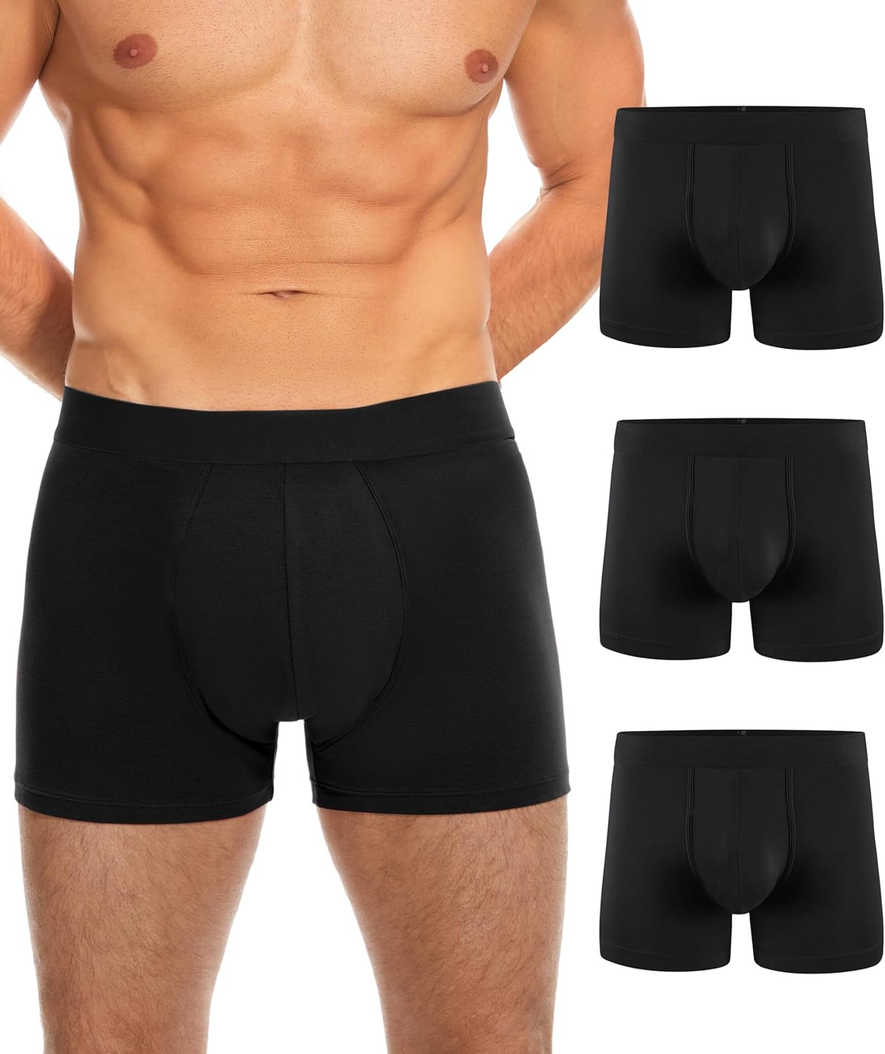 YESWEL Men's Incontinence Underwear, Washable Reusable Absorbent Cotton Leak Proof, for Heavy Flow Bladder Leak 3 Pack (Multicolor01, X-Large)