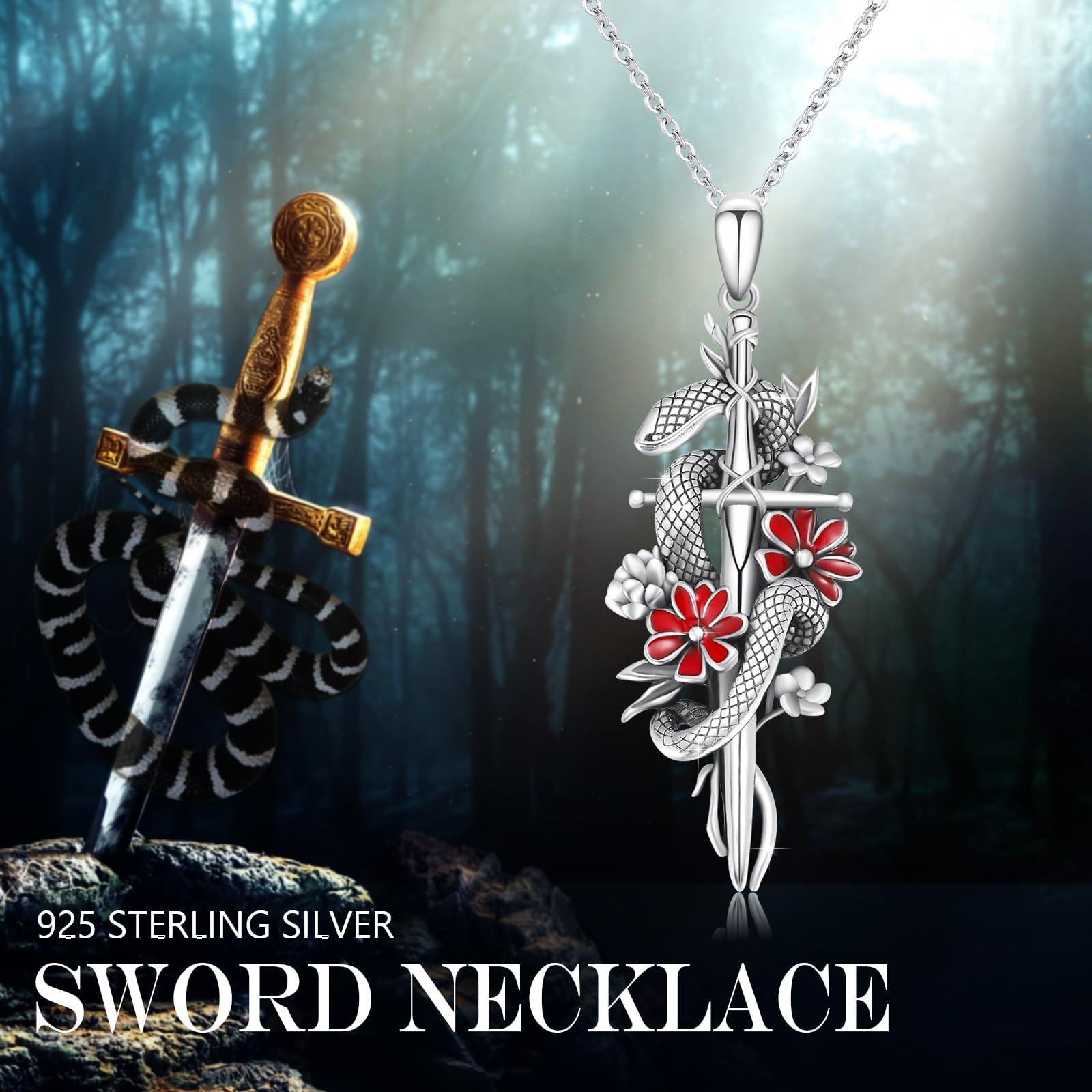 Kreuz-Halskette, 925er Sterlingsilber, schwarzes Kreuz-Anhänger, Vintage-Halskette, christlicher Schmuck, Geschenke für Frauen