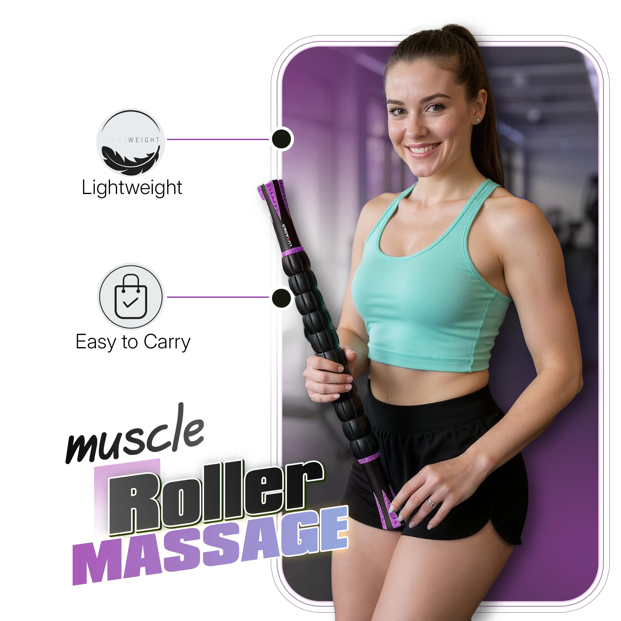 Masajeador de drenaje linfático, rodillo de bola de masaje azul y palo de masaje, rodillo de fibra, tratamiento de fibrosis, liposucción, abdominoplastia y recuperación postoperatoria, rodillo
