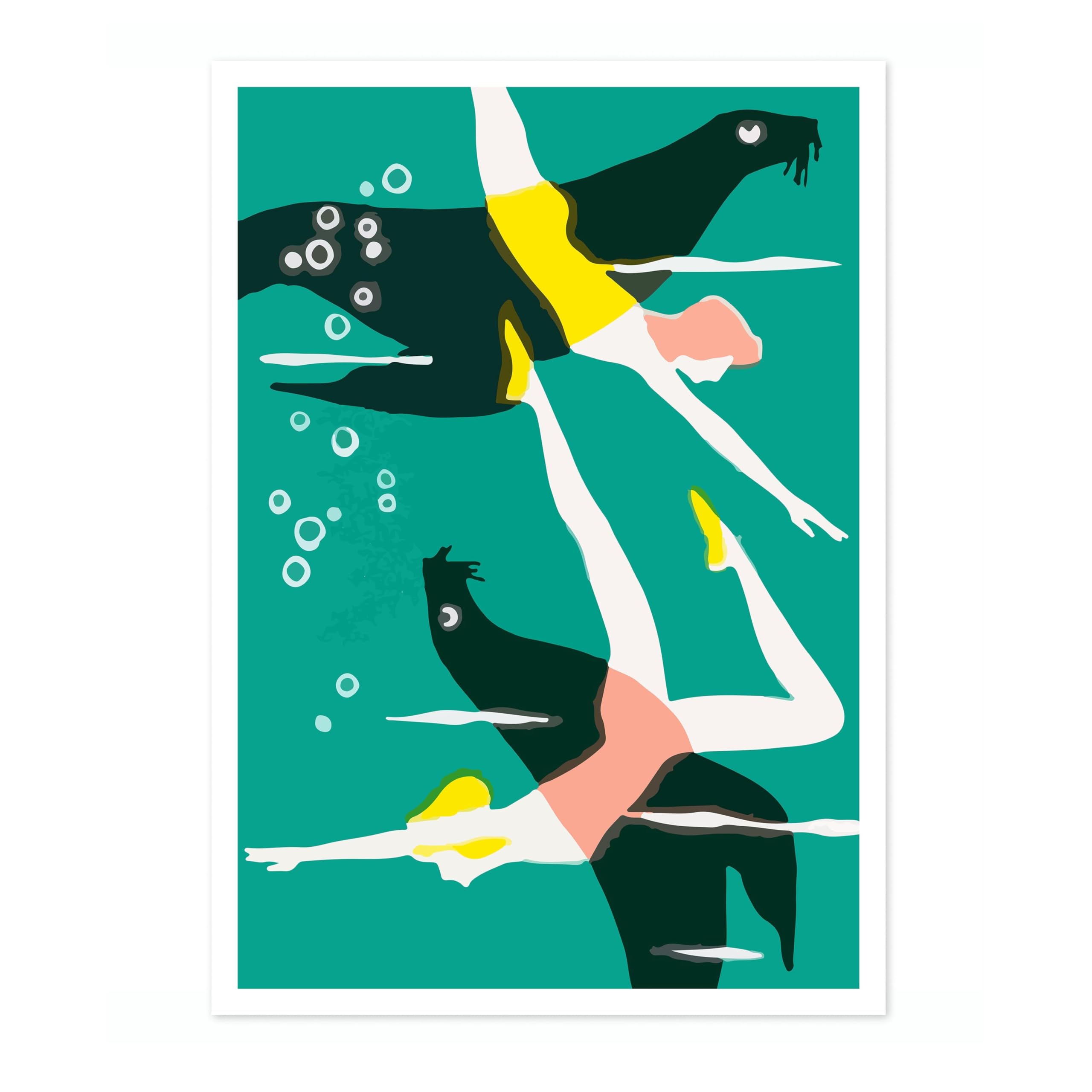 Animato Into The Sea Vintage Advertisment Art Print, Retro Illustration Matchbox Wall Art Poster, Bedroom Home Decor Picture, A2 (Print Only) - 59.4x42cm — image 1