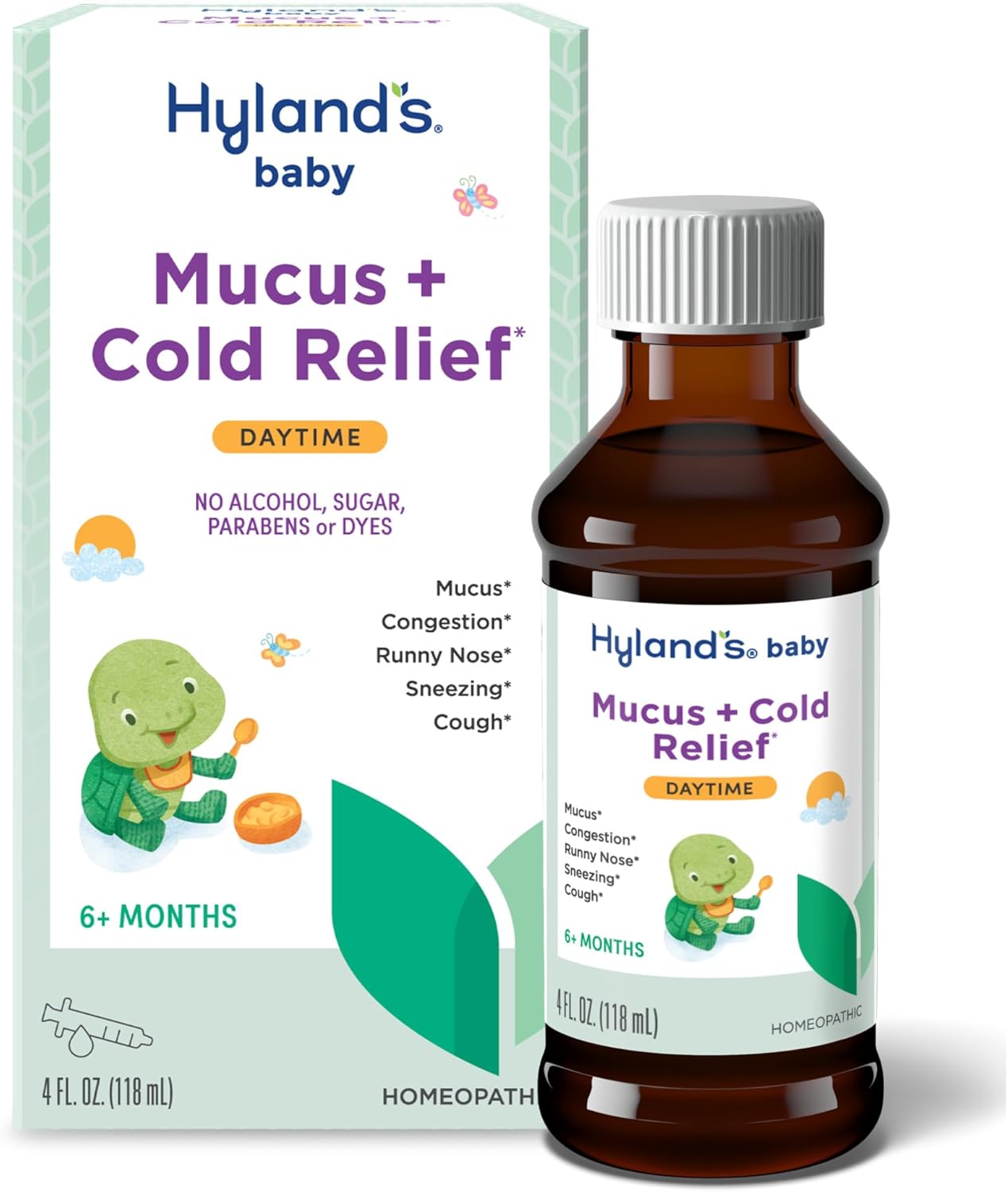 Hyland's Baby Mucus and Cold Relief, Daytime Baby Medicine, Infant Cold and Cough Remedy, Decongestant, 4 Fluid Ounce