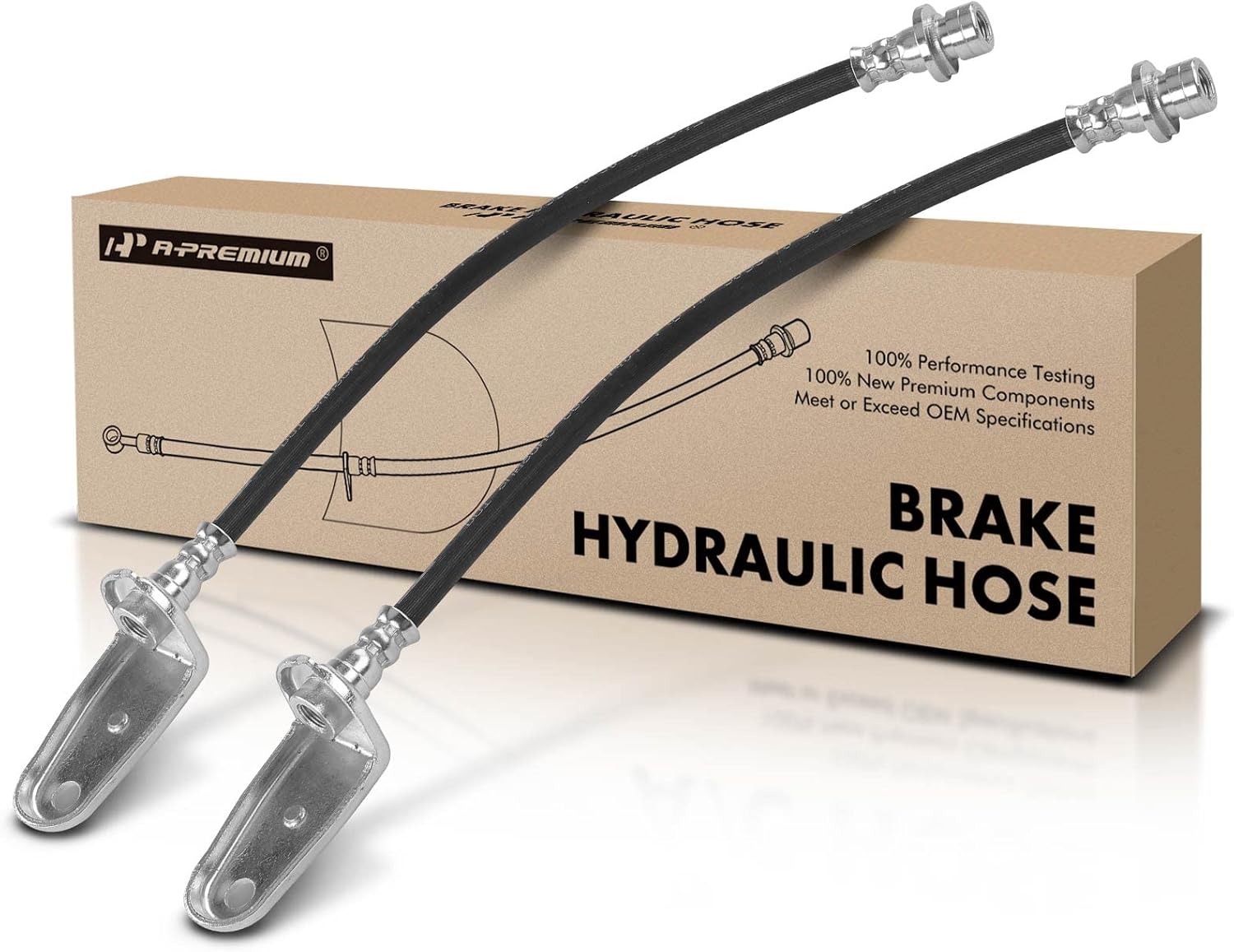 A-Premium Rear Driver and Passenger Brake Hydraulic Hose Compatible with Honda Models - Civic 2006 2007 2008 2009 2010 2011 with Rear Drum Brakes - Replace# 01466SNA020(Pack of 2)