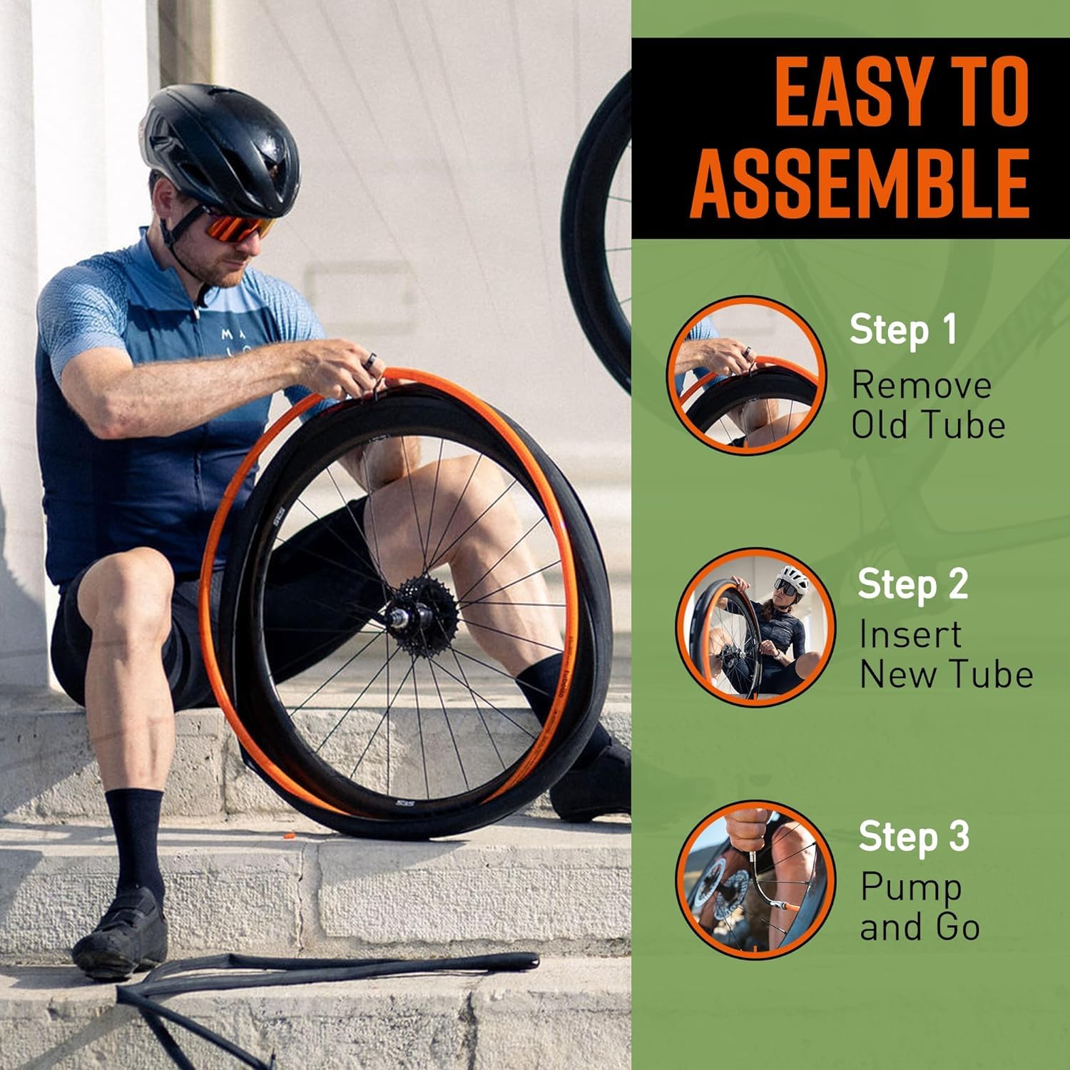 Tubolito CX/Gravel 700C x 32-50 mm, 2 unidades, válvula Presta de 42 mm, ligera, fuerte y compacta, compatibilidad de llanta y freno de disco (700 x 32-50 mm, válvula Presta negra de 42 mm)