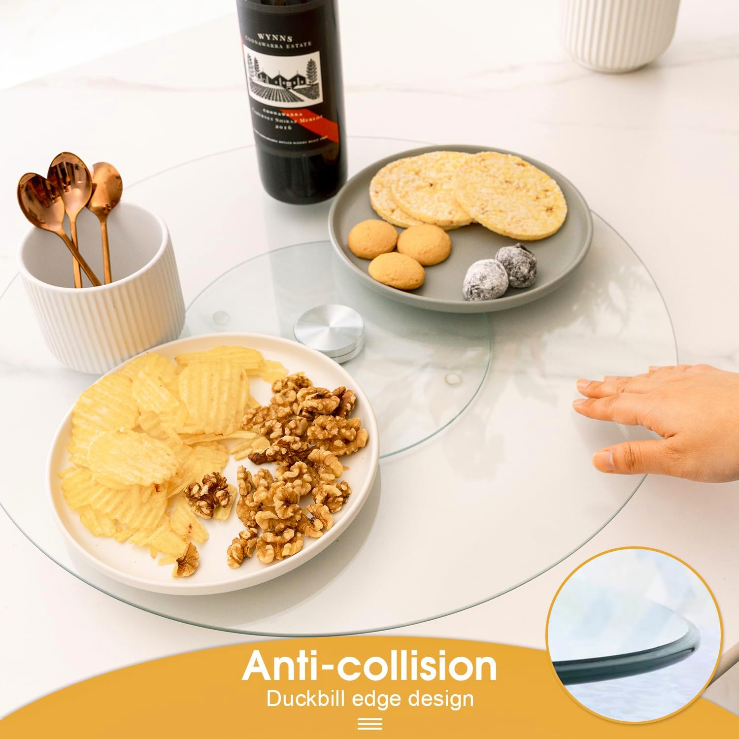 Tempered Glass Lazy Susan - 50 cm