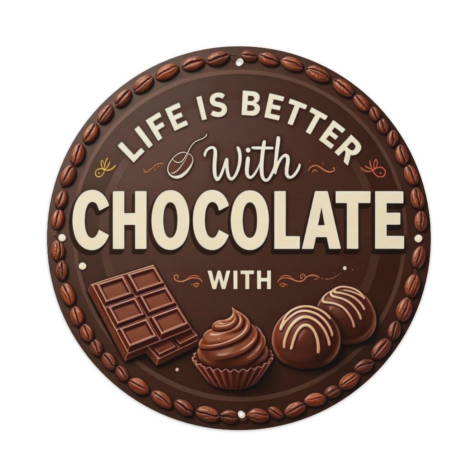 Chocolate Shop Life Is Better With Chocolate Metal Tin Sign Plaque