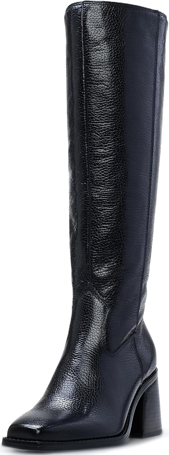 Vince Camuto Women's Sangeti Wide Calf Stacked Heel Knee High Boot