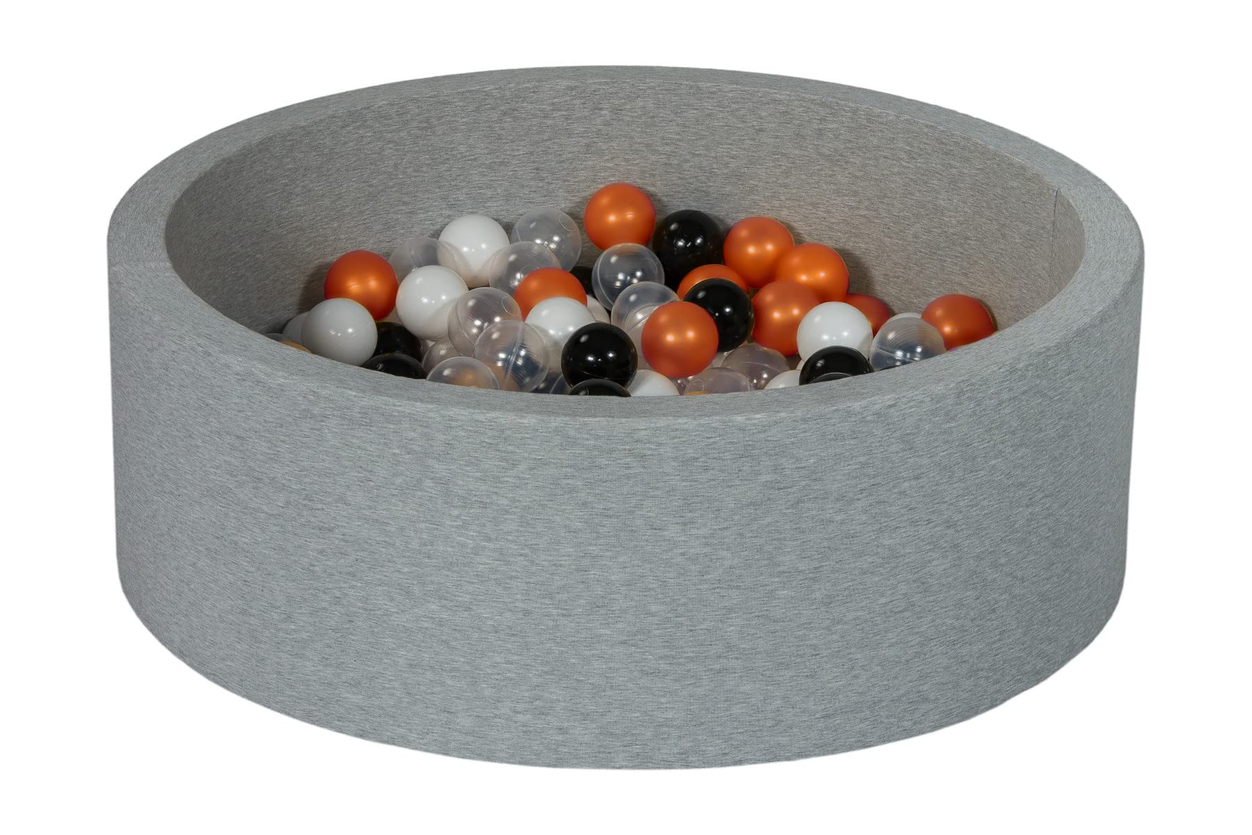 Velinda Soft Jersey Baby Kids Children Ball Pit with 150 balls, Gift (Balls colours: black, white, transparent, orange1) โ image 1