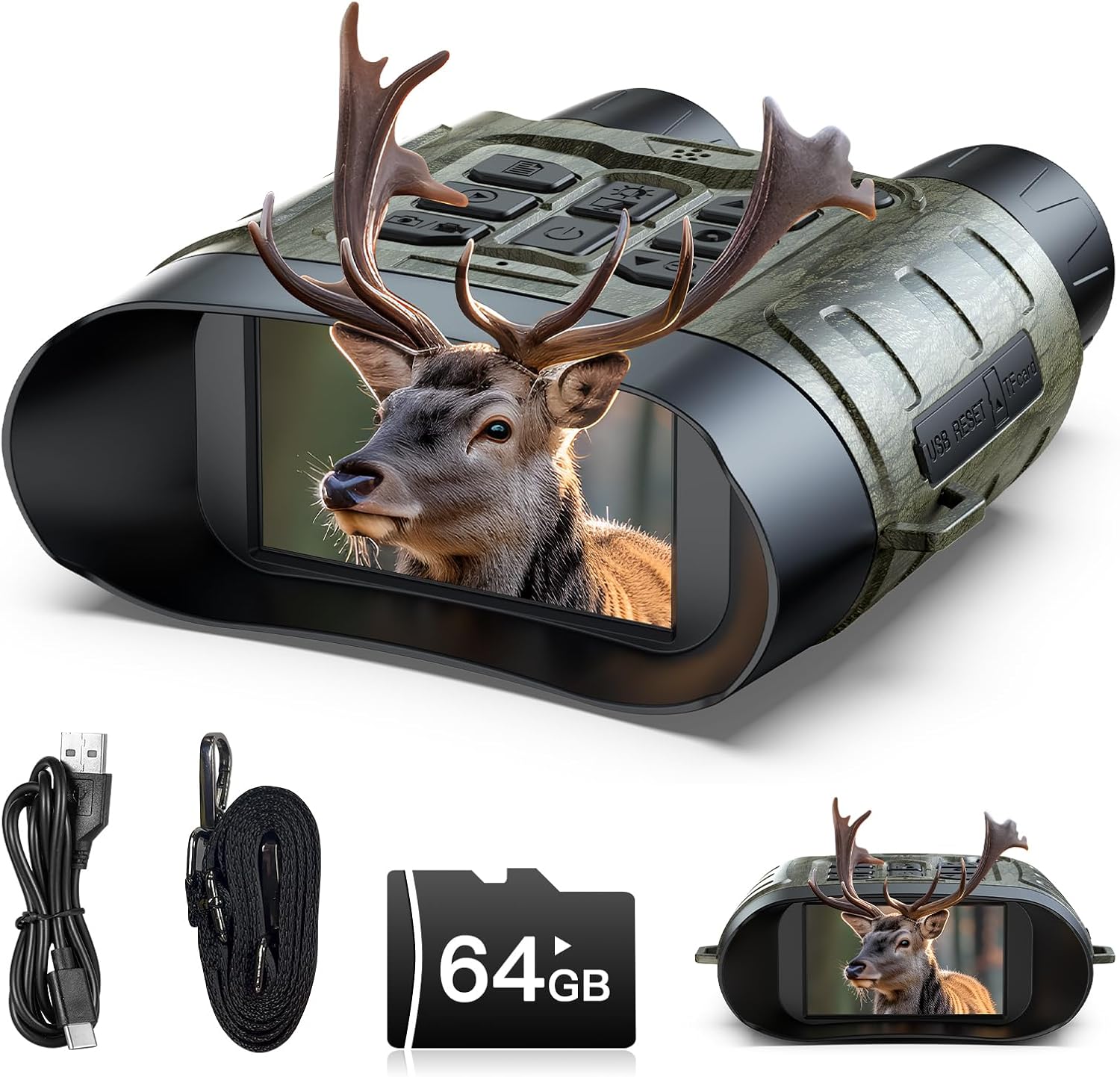 Night Vision Goggles, 112 MP 4K Night Vision Binoculars, 12X Zoom & 5000mAh Battery, 64GB Card Included, Infrared Night Vision, Tech Gadgets Telescope for Camping Security, Valentines Day Gifts
