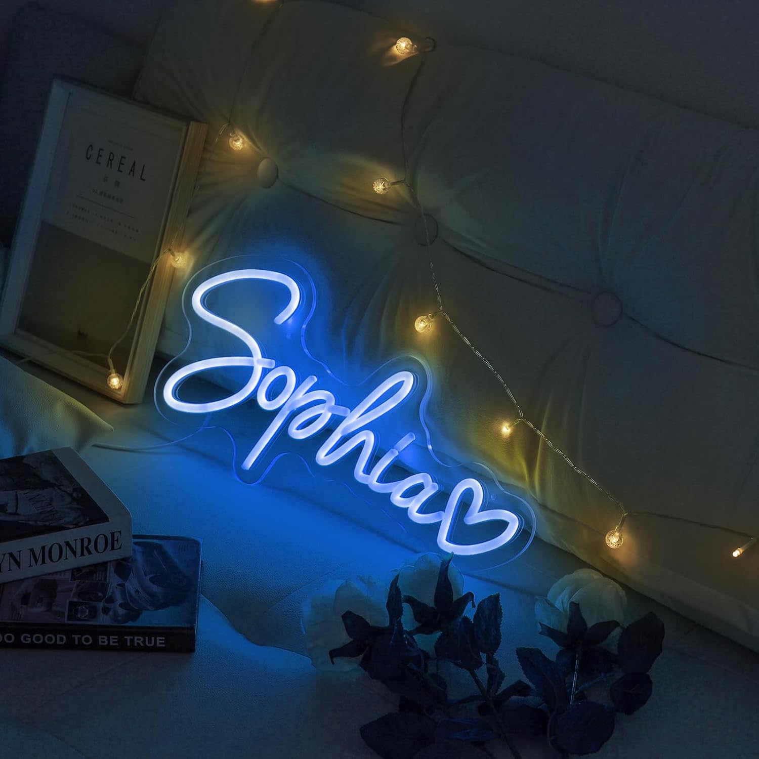 Custom Neon Sign for Wall Decor - Personalized Led Neon Name Sign,Neon Sign Customizable for Wedding Birthday Party Gifts (5-Blue)