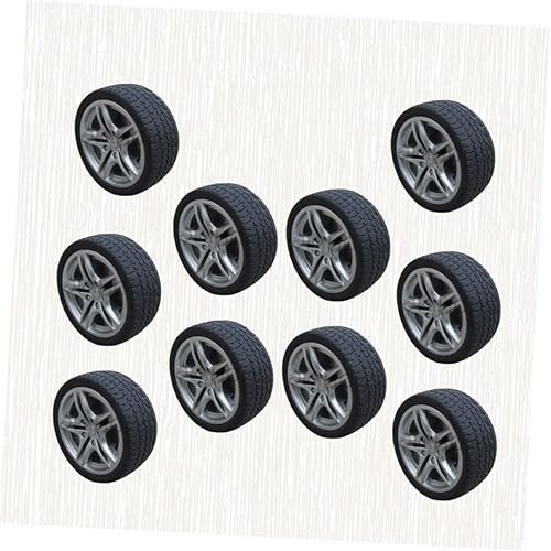 Miniatura 3 de EXCEART 30 piezas de accesorios de coche para juguetes de escritorio, miniaturas, neumáticos de juguete, evaluaciones de automóviles en carretera,