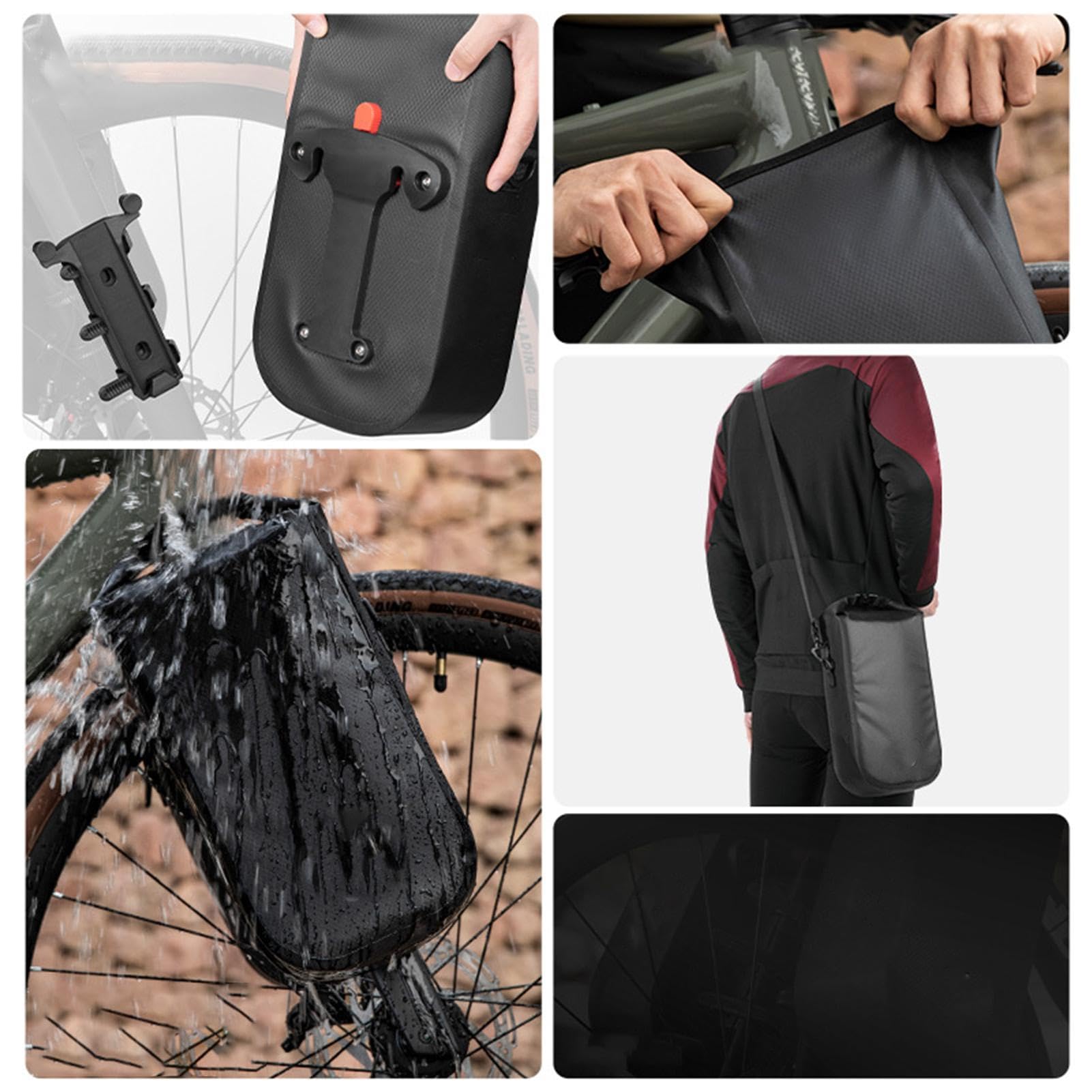 Borse Laterali Bici 5,5 L | Pannier da ciclismo Sgancio rapido striscia riflettente montaggio senza attrezzi per pendolarismo turismo ciclismo