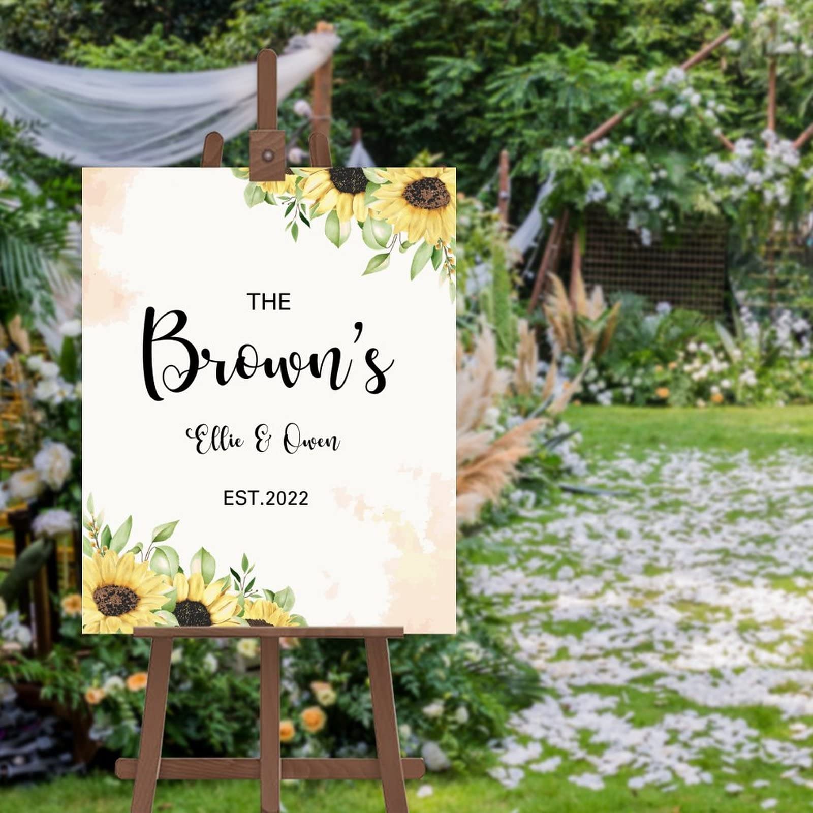Panneau de bienvenue mariage fleurs pour guider vos invités avec élégance et simplicité