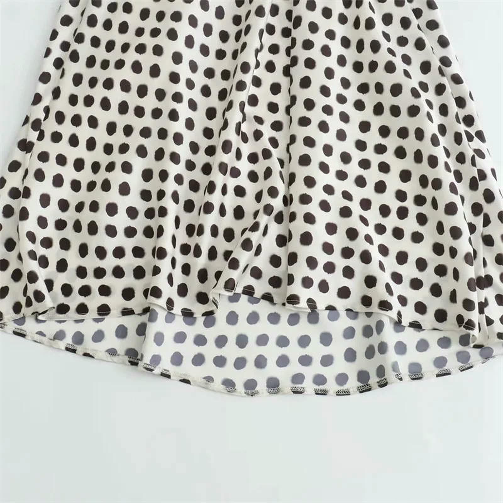 Vestito Donna DOT Abito di Raso Donna Slip Slip Abiti Lunghi per Donne Abbraccio Senza Maniche Abiti Estivi da Festa Estate-Bianco-s