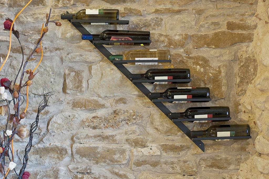 DanDiBo Porte-Bouteilles Casier à vin Diagon 100cm en métal Porte-Bouteilles Etagère Murale Bar (Droite - Version Droite)