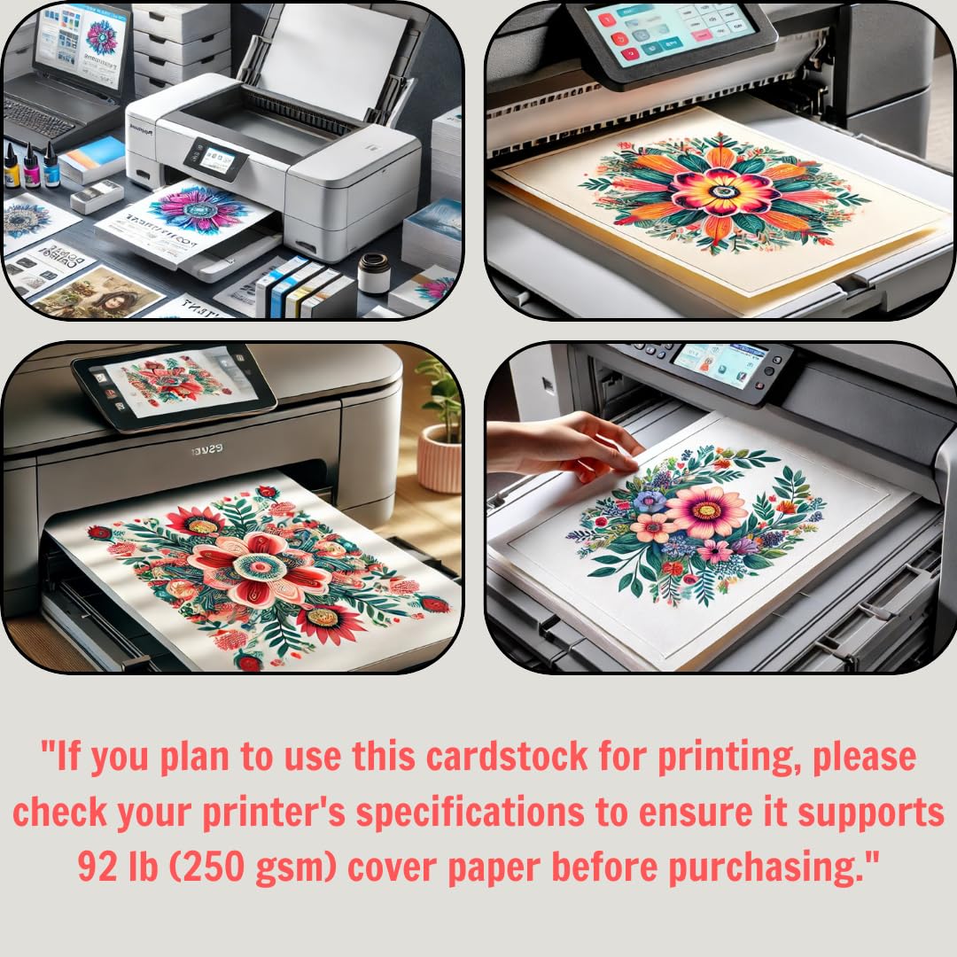 50 Blatt weißer Karton, 8,5 x 11, 250 g/m² – 41,7 kg, schwerer Karton für Drucker, dickes Papier für Einladungen, Scrapbooking, Visitenkarten, Basteln, DIY-Karten, Dekoration, Zeichnen, Zertifikat