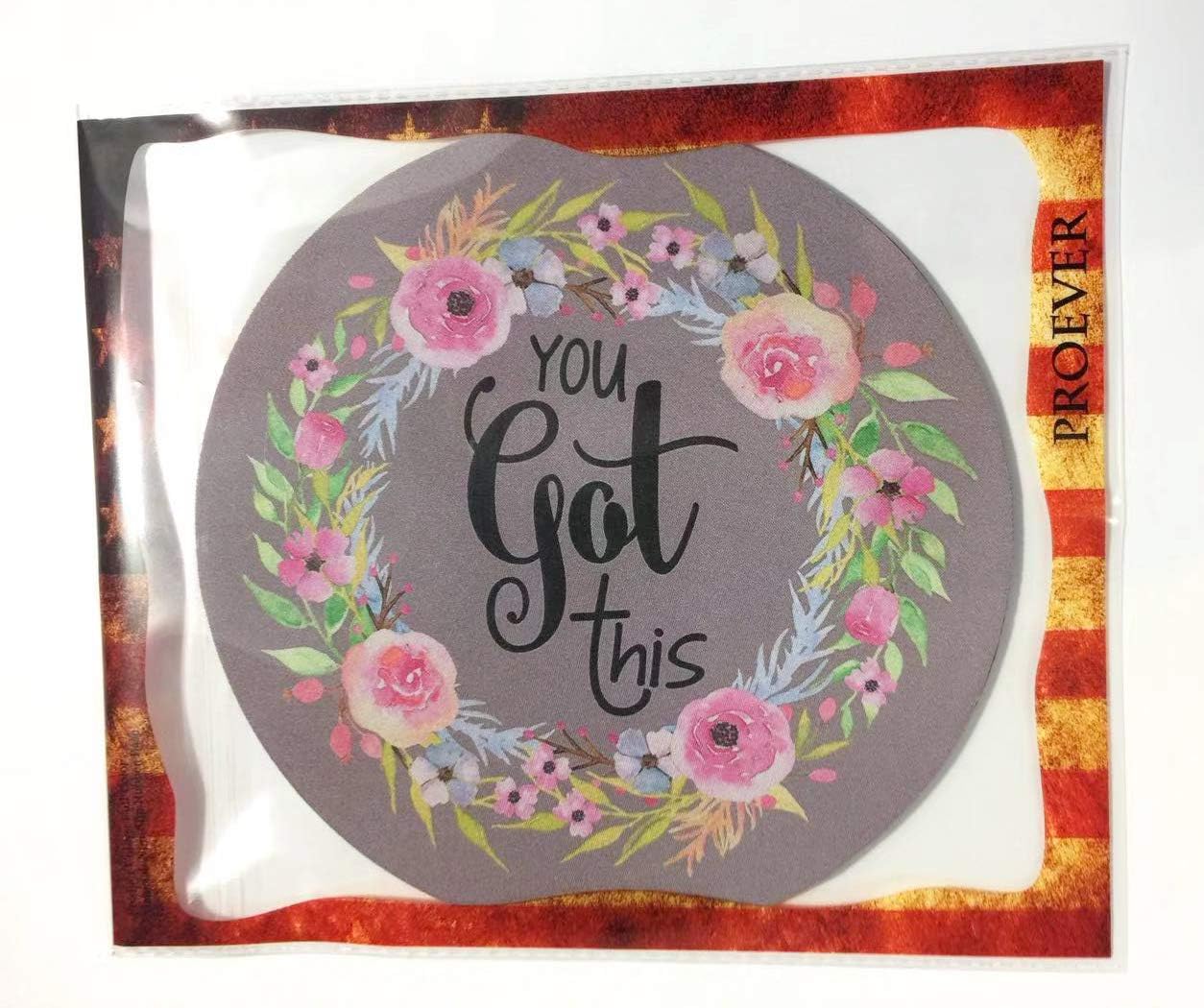 Floral Mouse Pad Neoprene Round Mouse Pad Office Computer Mouse Pad