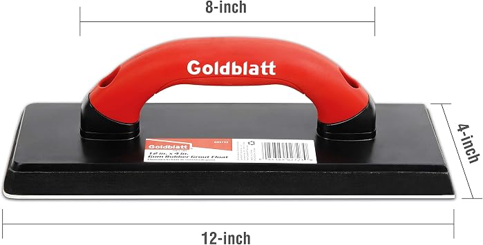 Goldblatt 4 x 12 Grout Float for Tile, Molded Rubber Grout Float