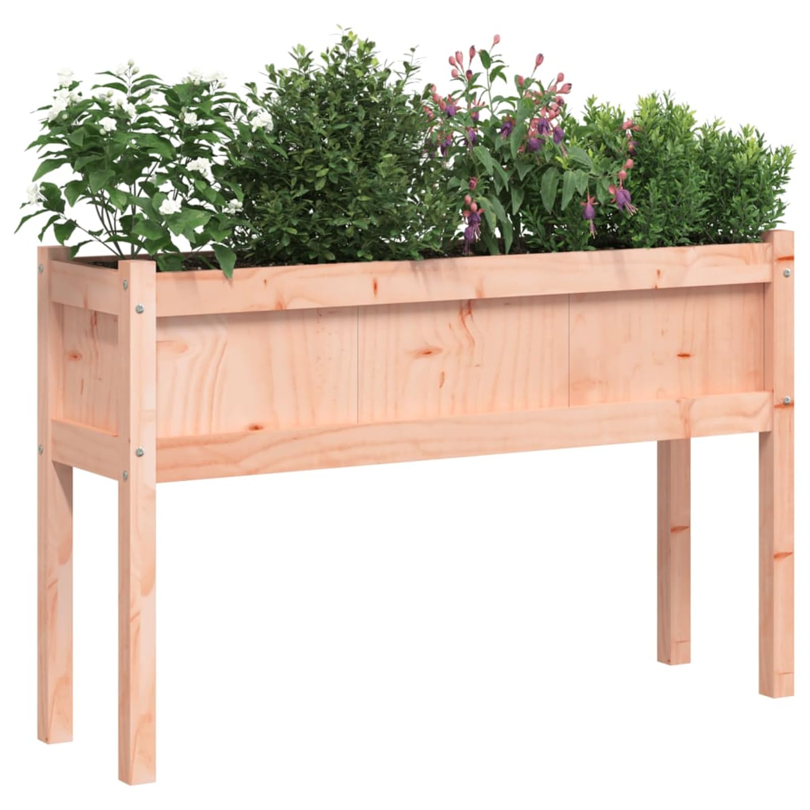 Pflanzkübel 2 STK. mit Beinen Massivholz Douglasie,Wetterfest, Robust & Pflegeleicht Hochbeet Garten Pflanzkübel Blumenkasten Pflanzkasten Terrassen Gemüsebeet Pflanzbeet Hochbeete für Garten