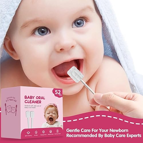Miniatura 7 de Actualización Limpiador de lengua para bebé, cepillo de dientes para recién nacido, 52 unidades, limpiador oral para bebés, cepillo de dientes