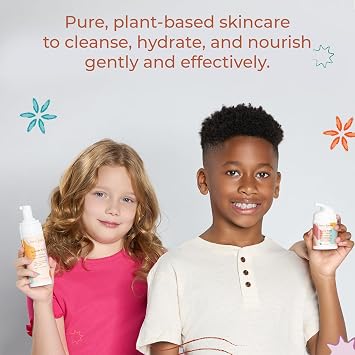 Bare Young Triple H Kids Skincare Set, Gentle Face Wash, and Moisturizer, Fragrance-Free Kid Skin care Gift Set, Nourishing Skin Care Products for Kids, Vegan Plant-Based Skincare for kids