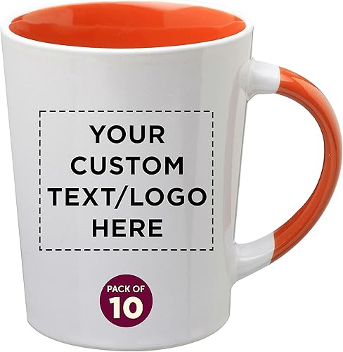 Miniatura 1 de Albany - Juego de 10 tazas de café con leche de cerámica personalizadas, 13 onzas, paquete personalizado a granel, perfectas para café, té, expreso,