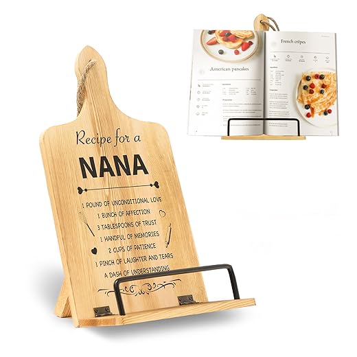 Nana Gifts, Gifts for Nana from Grandkids for Christmas, Foldable Cookbook Stand for Grandma Gifts, Unique Cooking Recipe Stand for Kitchen Counter, Nana Kitchen Gifts for Mothers Day