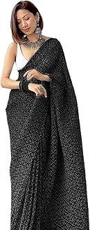 Shiv Textiles Women's Pure Georgette Saree With Blouse Piece