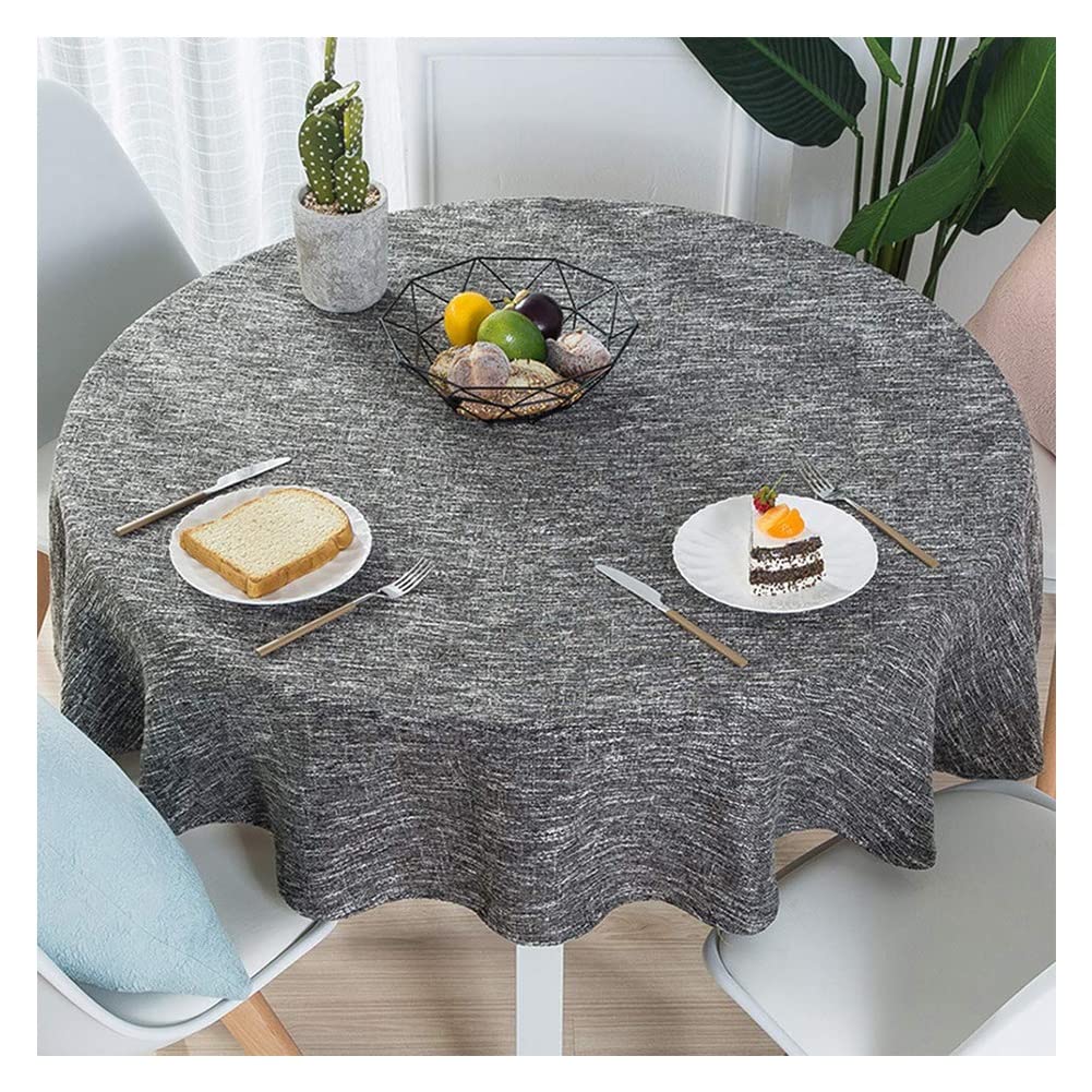 Nappe ronde en coton et lin pour la décoration de la cuisine familiale