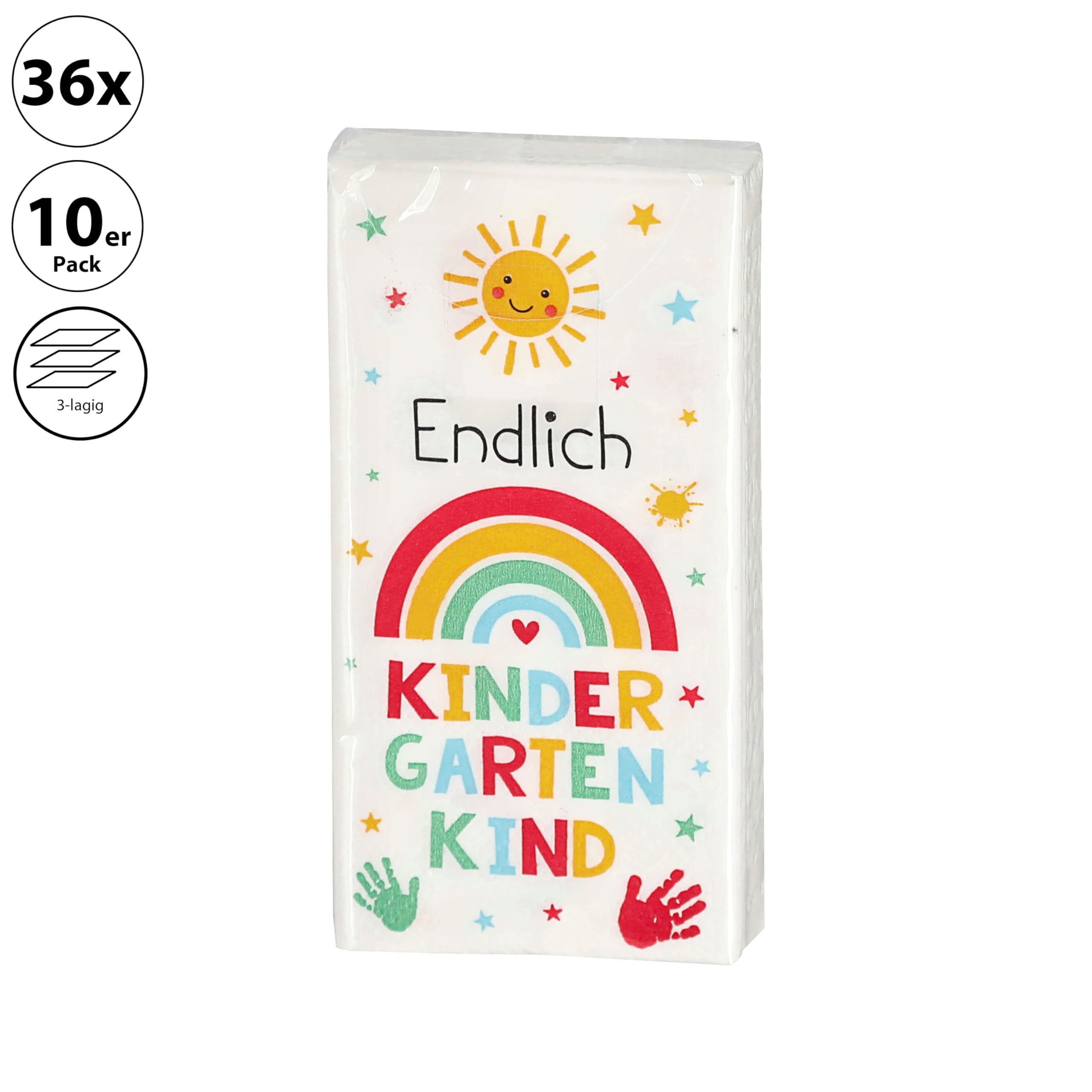 Taschentücher 'Kindergarten' 36x10er Pack Display | 5x11x2cm Papier 3lagig | Papiertaschentücher Tempo (Taschentücher Kindergarten)