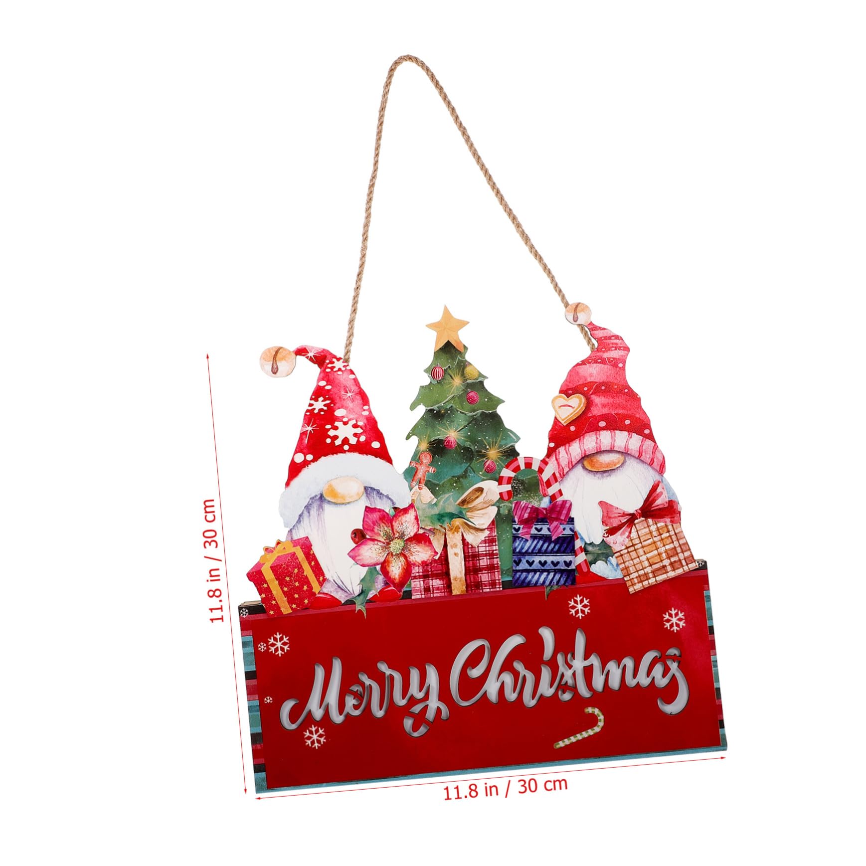 Adornos de Papá Noel Lantero Navideño para Puerta de Entrada Letreros Navideños de Madera para Puerta Decoración para Colgar la Pared Navidad
