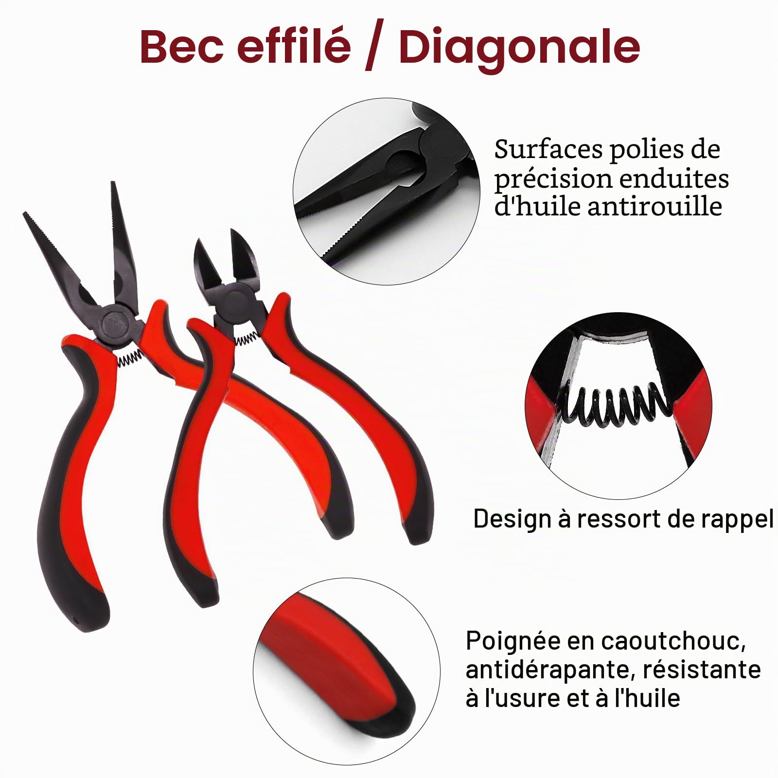 Kit d'outils RC 19 en 1 - Tournevis RC - Écrou Hexagonal Hexagonal - Tournevis cruciforme - Pince RC - Kit de réparation pour 1/8 1/10 Traxxas Axial Arrma DJI - Rouge