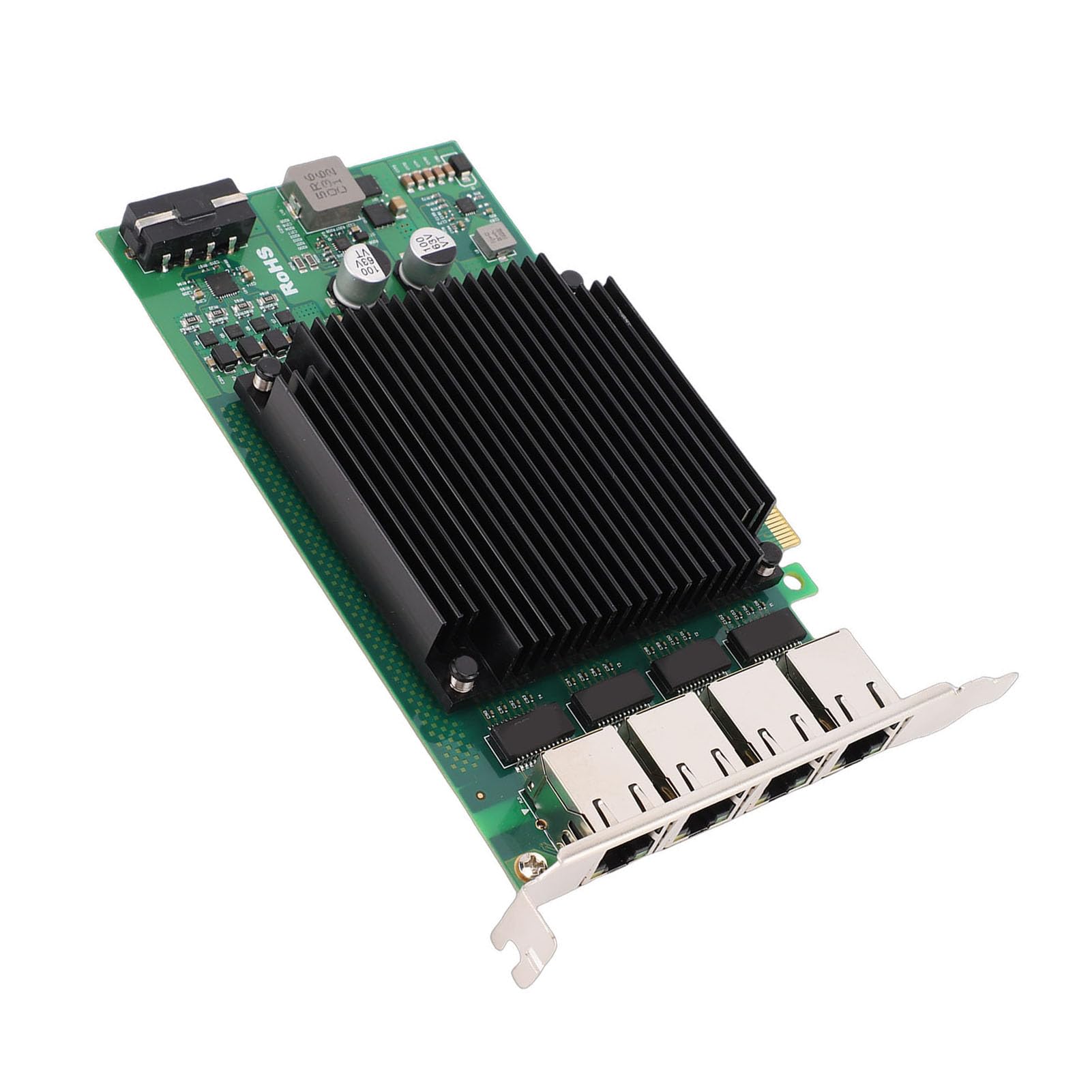 Scheda di Rete PCIe PoE a 4 Porte Scheda Gigabit Ethernet da 2,5 G, di Rete di Dissipazione del Calore a Bassa Latenza con Chip I226, Adattatore Ethernet PCIe, Ideale per Server, Giochi e